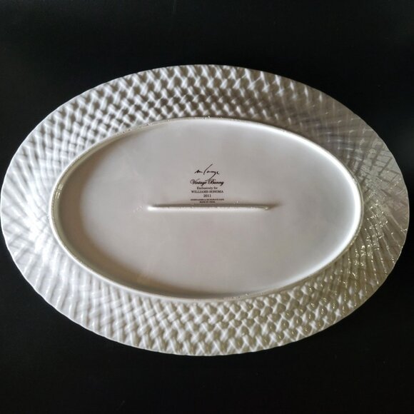 Williams Sonoma 2011 Vintage Bunny Easter Oval Serving Platter Porcelain Large - Picture 3 of 4